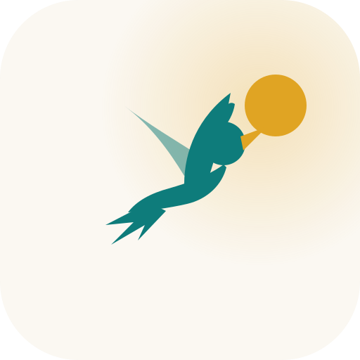 The StoryLark mark — a lark ascending toward a rising sun